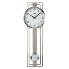  Atlanta Moderne Quarz Pendeluhr, Metallgehäuse ,Silber/Chrom, - 5055