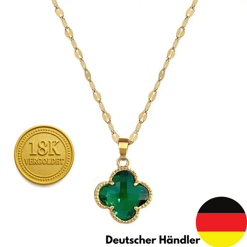 Kleeblatt kette gold 18k - kleeblatt,