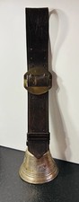 Antike Bronze Messing Glocke Kuhglocke Lederriemen