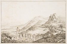 L. RICHTER (1803-1884), Landschaft mit Burg Tolstejn, Radierung Romantik