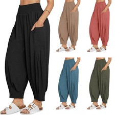 Haremshose Pumphose Aladinhose Pluder Baggy Goa Ballon Yoga Hose Damen Herren 