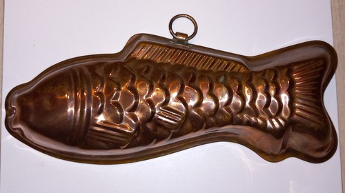Alte kupfer backform fisch - alte,