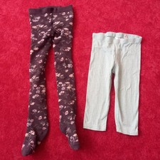 1 grüne Leggins und 1 bunte dicke Strumpfhose 110 Mädchen Baumwolle+ Bio