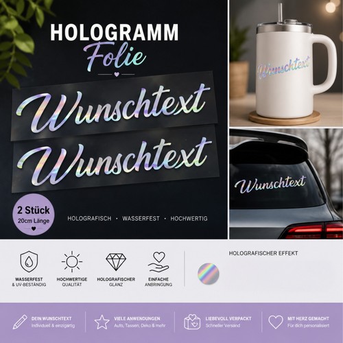Hologramm wunschtext 20cm - wunschtext,