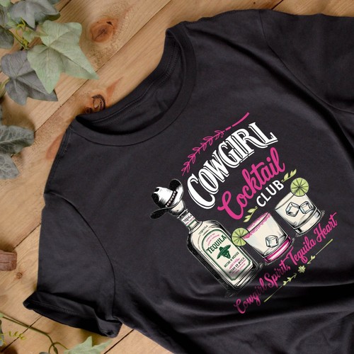 Damen grafik shirt cowgirl - grafik,