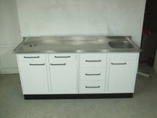 DentalArt Gipstisch in Weiss 205cm + neuer Edelstahlplatte, Gipstheke, Gipszeile