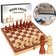 Schachspiel mit Schachfiguren Schach aus Holz Schachbrett aus Holz Reiseschach