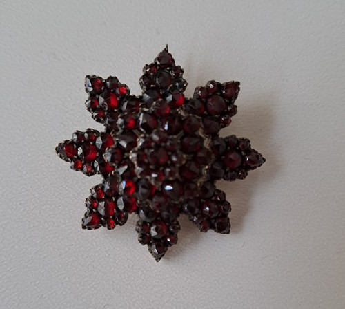 Granat brosche stern top - granat,