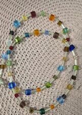 Kette Collier Unikat Handarbeit Cube Würfel Magic Pearls L: 51 Cm Würfel Bunt