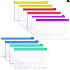 10 Stück A6 Binder Taschen, Klarsichthüllen A6 Ringbuch Budget Planner Deutsch Z