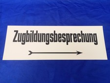 Richtungsschild - "Zugbildungsbesprechung" - von Fahrplanbüro der DB - 42x15cm