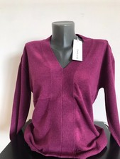 Pullover Strick Langarm Wolle Cashmere Baumwolle  Gr.38 Beere Lila NEU 