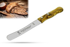 Frühstücksmesser Wellenschlif Brötchenmesser Buckelmesser Tischmesser Oliveholz 