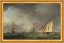 Cutter Close Hauled in a Fresh Breeze Charles Segelschiffe B A3 01042 Gerahmt