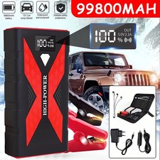 99800mAh Auto KFZ Starthilfe Jump Starter 12V Ladegerät Booster Power Bank PKW