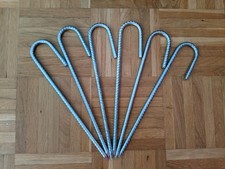 6x Erdanker Heringe Bodenanker Bodenhaken Erdnägel Zelt Stahl verzinkt