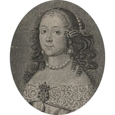 Jacon von Sandrart Frauenporträt Hedwig von Pfalz-Sulzbach Kupferstich 17 Jhd