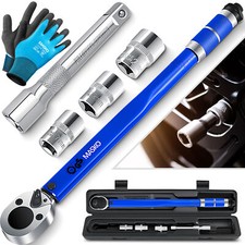 MASKO® Drehmomentschlüssel 1/2 Zoll 40-210 Nm 3 Stecknüsse 17 19 21 Verlängerung