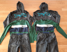 Jungen Set Zwillinge Sweatjacke, Jeans gefüttert, Shirt 6 Teile, Paket 158/164