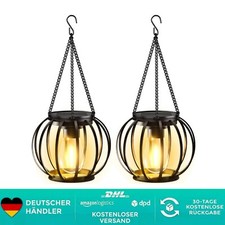 Solarleuchten outdoor 2 Stück Metall   Gartendeko Hängend