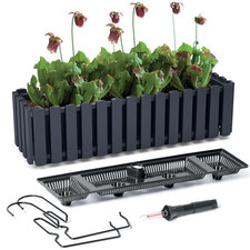 Blumenkasten Balkonkasten Blumentopf Pflanzkasten 58 cm + Wasserstandsanzeiger