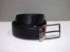 Ferragamo Ledergürtel mit Logo-Schnalle schwarz/braun Made in Italy