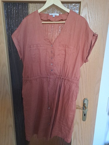 Leinenkleid 44 orange - leinenkleid, gr.