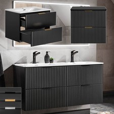 Badmöbel Waschtisch Unterschrank Blackened 60cm 80cm 120cm | schwarz black