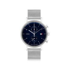 Original Audi Chronograph, silber/nachtblau Armbanduhr Uhr Herrenuhr