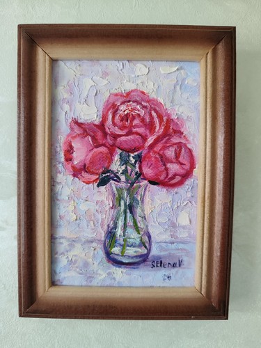 Handbemalte rosa pfingstrosen - handbemalte,