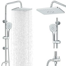 Chrom Duschsystem Regendusche Duschset mit Handbrause Duscharmatur Dusche Kopf