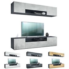 Wohnwand Anbauwand Hängeschrank Schrank Wohnzimmer Möbel Mogan in Anthrazit matt