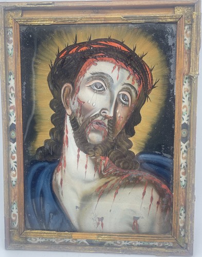 Hinterglasbild christus als - hinterglasbild:, christus,