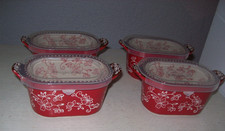 Temp-Tations rot 4 x kleine Auflaufform Keramik mit Kunststoffdeckel