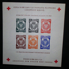 Polen  Dachau Allach Rotes Kreuz mit WZ Rauten  ungezähnt postfrisch