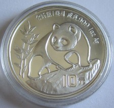 China 10 Yuan 1990 Panda Shanghai Mint (Großes Datum) 1 Oz Silber