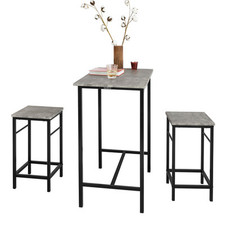 B-Waren Bartisch Set 3-teilig Stehtisch Sitzgruppe Esstisch OGT10-HG-bwaren