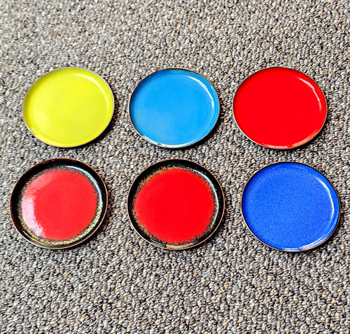Runde metall untersetzer - 6x, metall-untersetzer