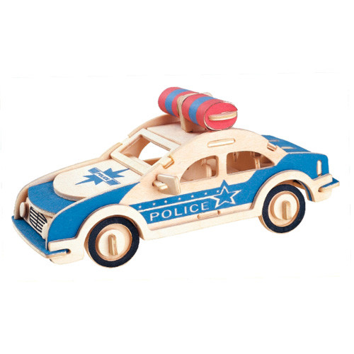 Polizeiauto farbig 3d - -,