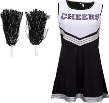Cheerleader Outfit Damen Uniform Kostüm M für Halloween & Cosplay