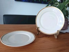 ⭐ Sorau Carstens PorzellanElfenbein Goldrand 2x Kuchen Frühstück Teller 20cm ⭐