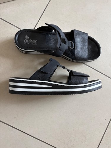 Pantolette blau rieker - pantolette,