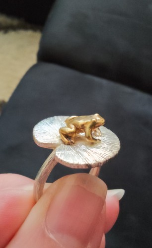 Silberring mit vergoldetem