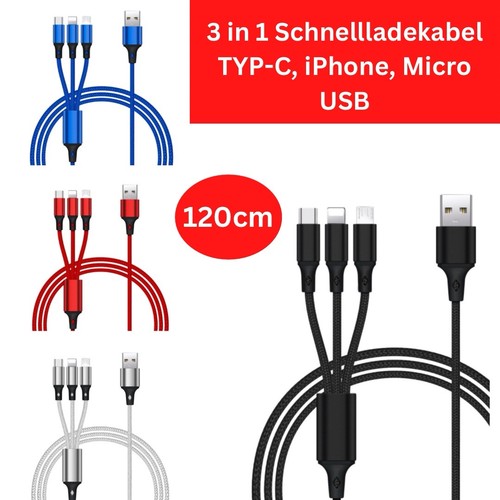 3in1 ladekabel multi schnell - 3in1,