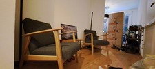 EKENÄSET Sessel Eiche/GUNNARED dunkelgrau Ikea Stuhl Lounge
