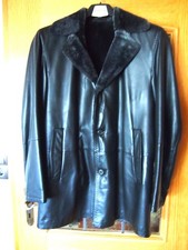 KAPRAUN, hochwertige schwarze gefütterte Herren Lamm-Nappa Lederjacke, Größe 48