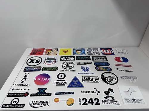 40x techno sticker aufkleber - 40x,