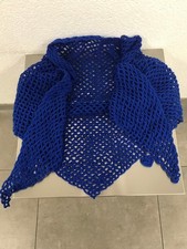 XL Netztuch Dreieckstuch Tuch - Farbe Stahl Blau - 180 x 110 cm - Handarbeit