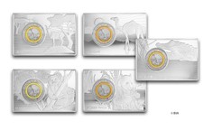 5 Euro 2018 Deutschland Subtropische Zone A-J im Set eingefasst in einem Barren