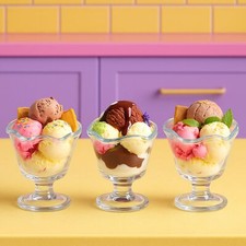 6x Rom Eisbecher Glas klar 200ml Dessert-Schale Früchte-Becher Obst